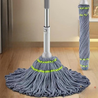 Bhushanbazar Squeeze Twist Mop Self Wringing Mop, Stainless Steel Handle (1 Pc)