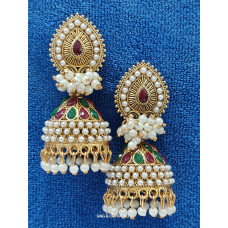 Golden Beads Moti Jhumka