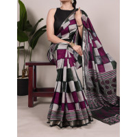 Green Polyester Viscose Chanderi Saree