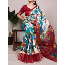 Off White Printed With Zari Weaving Work Saree