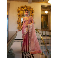 Light Pink  Lurex/Zari Border Silk Saree