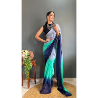 Light Blue 1 Minute SOFT GEORGETTE SAREE