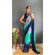 Light Blue 1 Minute SOFT GEORGETTE SAREE