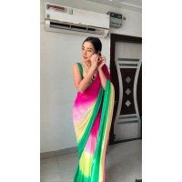 Multi Color 1 Minute  SOFT GEORGETTE SAREE