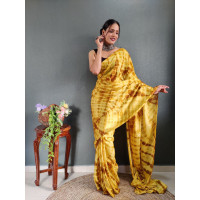 1 Minute Yellow Shade SOFT GEORGETTE SAREE