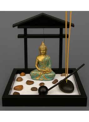 Zen Harmony Buddha Tabletop Incense Holder Set