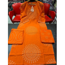 Bhushanbazar New Super Hit Design A-Line Kurti with Pant & Dupatta (Cotton 60×60) 