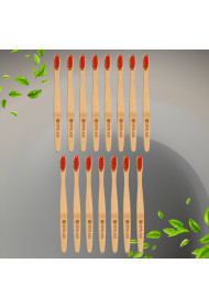 Bamboo Wooden Toothbrush Soft Toothbrush Wooden Child Bamboo Toothbrush Biodegradable Manual Toothbrush for Adult, Kids (15 pcs set / With Round Box)