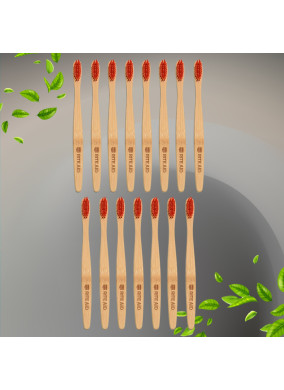 Bamboo Wooden Toothbrush Soft Toothbrush Wooden Child Bamboo Toothbrush Biodegradable Manual Toothbrush for Adult, Kids (15 pcs set / With Round Box)