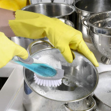 Home & Kitchen Cleaning Brushes, Scrubber, Soap Dispenser Scrub Brush For Pans Pots And Bathtub Sink (5 In 1)